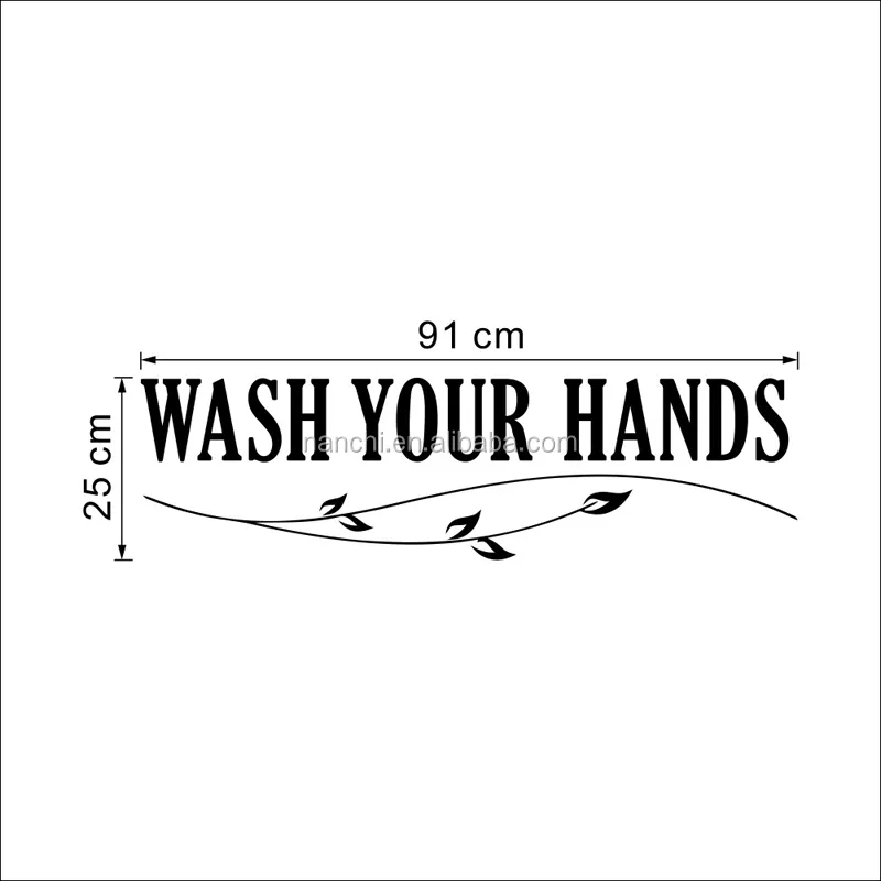 Wash your hands wall sticker quotes Bathroom toilet wall Decor poster Waterproof Art Vinyl decal bathroom wall stickers