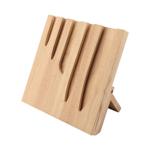 Juego de cuchillos de cubiertos de 6 piezas con mango de madera Pakka con soporte de madera de goma - Product Image 6