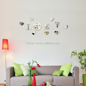Etiqueta de la pared de san valentín en forma de corazón grande relojes de pared decorativos reloj de acrílico - Product Image 6