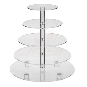 Nach 2 <span class=keywords><strong>3</strong></span> 5 Tier Runde Klar Lebensmittel Display-ständer Cupcake Stand Turm Acryl Hochzeit Kuchen Stehen - Product Image 1