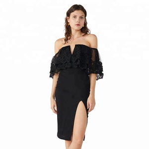Diseño de Moda encaje apretado <span class=keywords><strong>porno</strong></span> negro de Navidad de las niñas de fiesta Sexy vestido de Club - Product Image 1