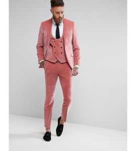<span class=keywords><strong>Costume</strong></span> <span class=keywords><strong>de</strong></span> <span class=keywords><strong>mariage</strong></span> <span class=keywords><strong>homme</strong></span> sur mesure 3 pièces en velours rose coupe ajustée : veste <span class=keywords><strong>de</strong></span> smoking + <span class=keywords><strong>gilet</strong></span> + pantalon - Product Image 6