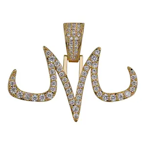 สร้อยคอฮิปฮอปมังกร Majin Buu,ลายสักเครื่องหมาย M จี้ Mirco Pave CZ แหวนเพชรปลอมสำหรับเป็นของขวัญเครื่องประดับสำหรับผู้ชายและผู้หญิง - Product Image 1