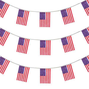Factory direct pvc <strong>vinyl</strong> pe indoor hanging banners string <strong>flag</strong> triangle pennant <strong>bunting</strong> country fan nonwoven <strong>flags</strong> shiny - Product Image 2