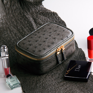 Men's <b>Travel</b> Kits Ostrich Genuine Leather Monogrammed <b>Toiletry</b> <b>Bag</b> - Product Image 6