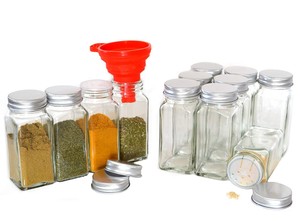 Ensemble de pots à épices en verre de 120 ml (4 oz) avec couvercles à insert et bouchon en aluminium - Product Image 2