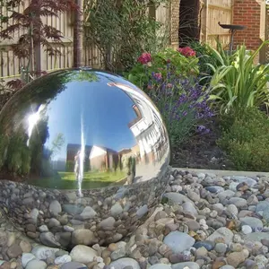 Stainless Spheres High Polished Customizable Sphere Large 2mm Stainless Steel Hollow Ball Sculpture For Garden