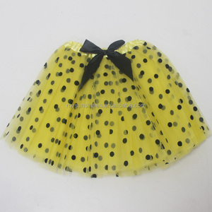 <span class=keywords><strong>Gonna</strong></span> tutu in <span class=keywords><strong>tulle</strong></span> per <span class=keywords><strong>bambina</strong></span> a pois neri gonfi di alta qualità con fiocco nero - Product Image 2