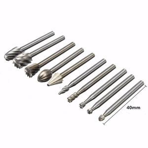 Brocas HSS de enrutamiento de 3.175mm, fresa para <span class=keywords><strong>Dremel</strong></span> y máquina de grabado rotativo, accesorios, 10 Uds. - Product Image 1