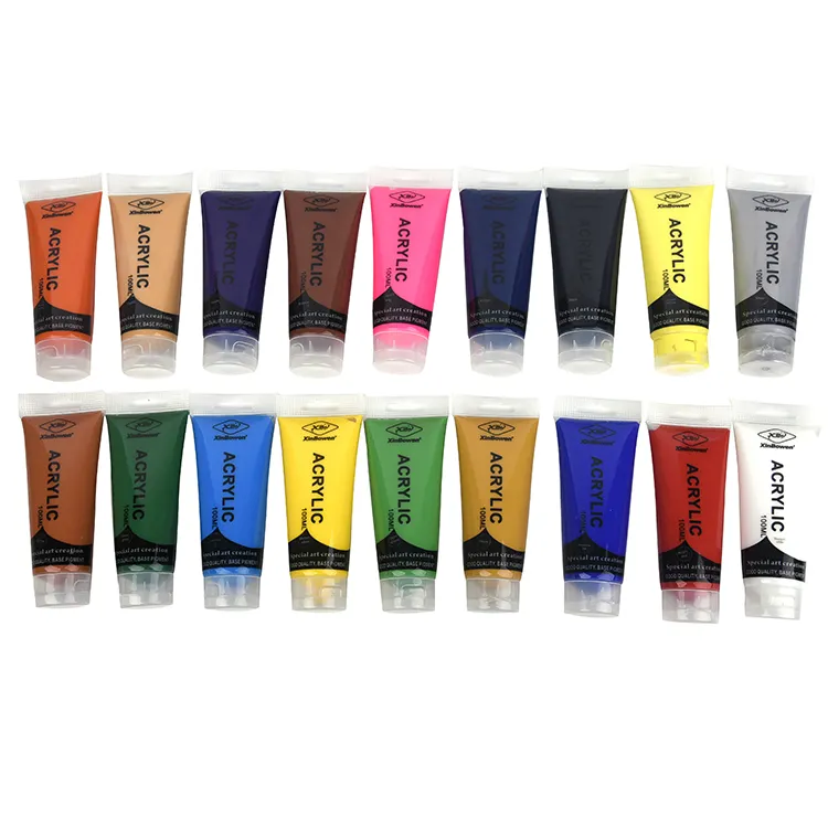 Professional 100 Ml Acrylic Artistic Paint Tubes Plastic Tube Non-Toxic Acrylic Artist Paint For Art Painting Fabric Drawing