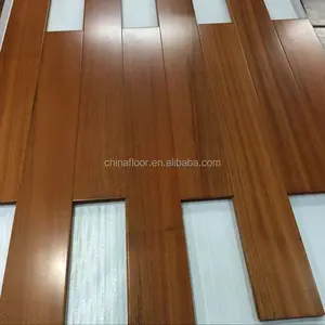 UV lacquer natural Prefinished indoor African Teak solid hardwood flooring