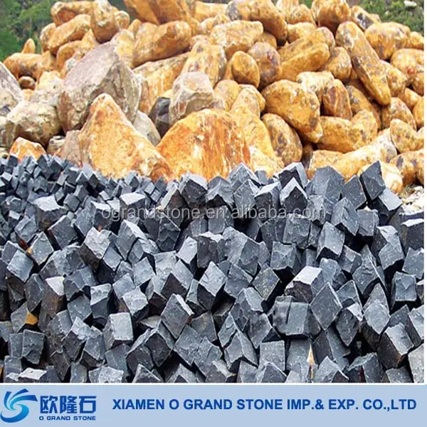 Cube stone Black Basalt Parking Lot Paving Stones