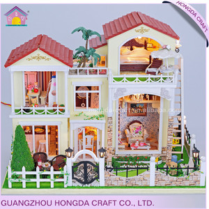 Usine prix échelle 1:24 miniature dollhouse meubles en bois, mon heureux famille rêve jouet <span class=keywords><strong>maison</strong></span> - Product Image 1