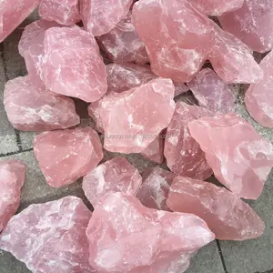 Pedra de cristal de quartzo rosa cru natural, atacado