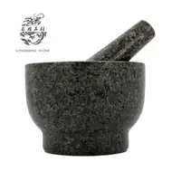 Granito nero Mortai E Pestelli set naturale di pietra ciotole con aglio masher