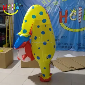 Mascotte gonflable avec support de clown, tissu transparent de publicité en plein air
