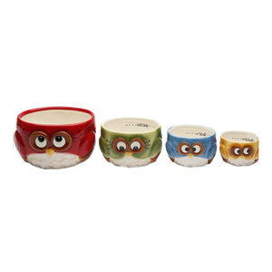 Ceramic Colorful Animal Owl Design 4-Piece Ceramic <strong>Measuring</strong> <strong>Cup</strong> <strong>Set</strong> - Product Image 1