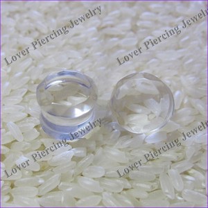 [GB-328] Faceted शीर्ष डिजाइन Pyrex कांच कान गेज प्लग अद्वितीय डबल <span class=keywords><strong>Flared</strong></span> काठी प्लग