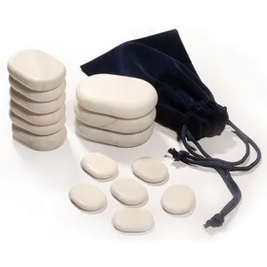 Mini piedra de masaje de basalto para terapia de mármol blanco, piedra de masaje para spa