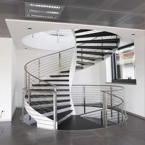 تصميم الدرج المنحني الصلب الأكثر مبيعًا في المنزل