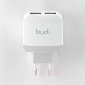 new product Wall Home Travel AC Power Charger Adapter 2 Ports USB Charger 5V 2.4A from budi have stock oem odm