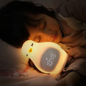 Carino da tavolo camera da letto decorativo HA CONDOTTO LA luce di notte con la Digitale Alba Bambini Wake up light Mini Bambini di Allarme Orologio