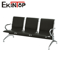 Silla de Espera Negra de 5 Plazas para Adquisiciones Gubernamentales, Silla de Aeropuerto, Asientos para Áreas de Espera