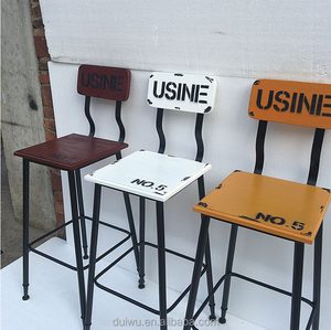 قبول مخصص صناعي مصنوع يدويًا أثاث آشلي المعدني المتوقف كراسي بار عالية - Product Image 4