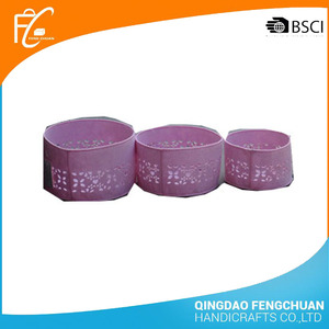 Linda rosa tallado flor sintió canasta de almacenamiento - Product Image 6
