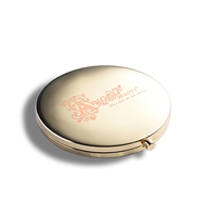Petits miroirs compacts ronds Miroirs de poche compacts pliants en métal plaqué or