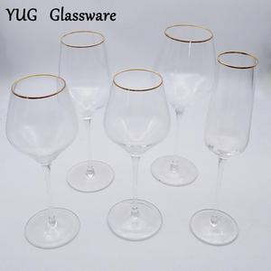 Thanh Lịch Màu Hồng Vàng Rim Bạc Rim Rượu Thủy Tinh Đặt Cho Sự Kiện Cho Thuê - Product Image 6