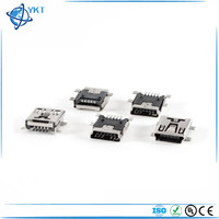 Conectores Micro USB Tipo A Macho de 5 Pines para PCB Automotriz, Modelo YKT, Carcasa de Cobre, Clasificación IP33