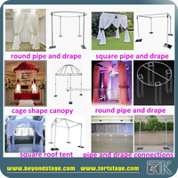 Indien rideaux de plafond de mariage/BRICOLAGE double barre transversale support de tuyau en aluminium