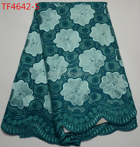 Recién llegado, telas de encaje africano blanco, encaje de gasa <span class=keywords><strong>suizo</strong></span> africano de alta calidad con piedras para vestido de novia - Product Image 6