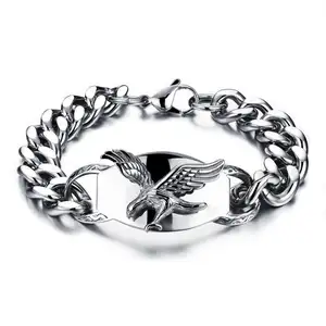 Neue 316L Titan Stahl Adler männer Manschette Armband