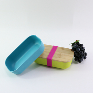 Boîte à lunch en fibre de bambou PLA avec couvercle en bambou pour adultes et enfants Boîte à lunch étanche avec couverts allant au lave-vaisselle sans BPA - Product Image 3