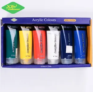 Professional Art Supplies Acrylic Colors Set Painting Wall Drawing Paint 75 Ml Non-Toxic Plastictube Acrylic Paint Art Set