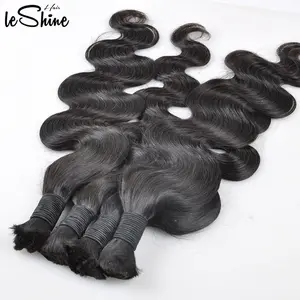 Leshine Virgin Indian Remy Human Bulk Human Hair For Sale Braiding Hair Blonde Color No Weft