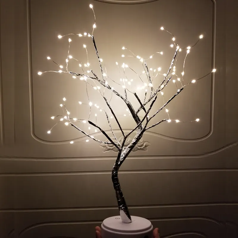 Флеш-накопитель USB, сенсорный переключатель управления яркая светодиодная лампа 108 светодиодов приветствие Елочная гирлянда LED огонь дерево светодиодные лампы для дома освещение праздника Рождества