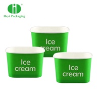 Gobelet en papier carré jetable à paroi simple personnalisé avec couvercle en plastique pour la crème glacée, le sucre et les biscuits