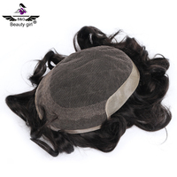 Perruque suisse en dentelle pour hommes, toupet naturel de haute qualité, mode fille, vente en gros