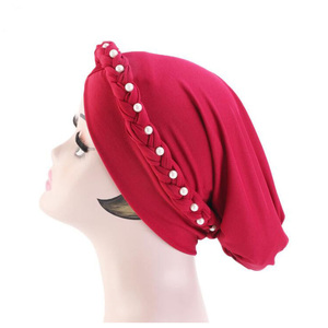 Chapeaux <span class=keywords><strong>turban</strong></span> pour femmes adultes, élégants et tendance, de style musulman tressé - Product Image 4