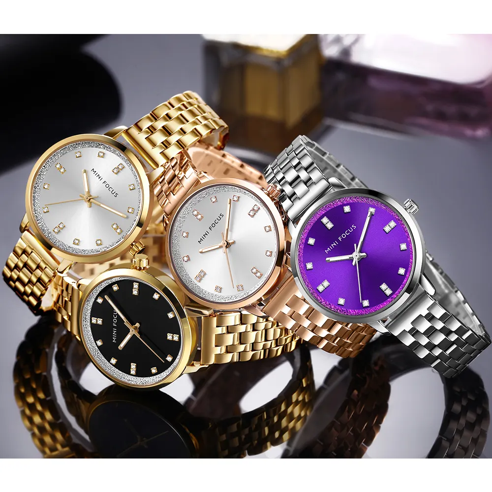 Mini Focus Accepted OEM Create Your Own Logo Lady Quartz Wrist Watch With Steel Band