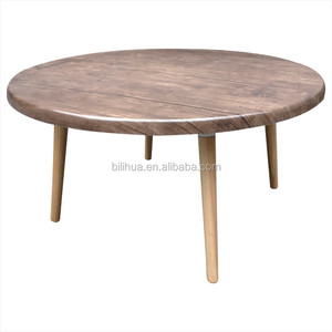 Mesa de comedor redonda moderna de madera para hotel a prueba de agua y aceite para uso en exteriores en restaurantes para cafetería y muebles - Product Image 2