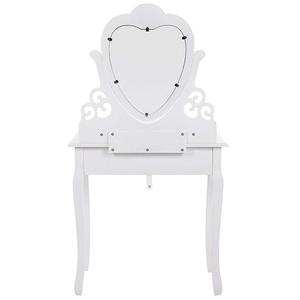 Tocador Set con taburete <span class=keywords><strong>y</strong></span> forma de corazón espejo de maquillaje escritorio 4 cajones vanidad muebles de dormitorio blanco - Product Image 3