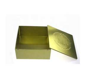 Vàng Sáng Bóng Cookie <span class=keywords><strong>Tin</strong></span> Cube <span class=keywords><strong>Box</strong></span> Với Góc Sắc Nét & Dập Nổi Logo Có Thể Tái Chế Kim Loại Tùy Chỉnh Cho Cookie Đóng Gói Quà Tặng Sử Dụng - Product Image 2