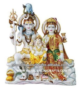 Estatua decorativa de mármol Shiv Pariwar - Product Image 1