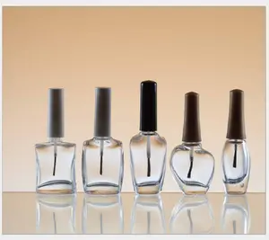 Best price 5ml 10ml 15ml Empty Nail Polish Bottle with Brush Inside Square or Round Shaped Clear Nail Polish