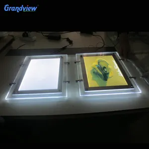 Terbaru A0 A1a2 A3 A4 Crystal Akrilik Led Poster Frame Cahaya Bingkai