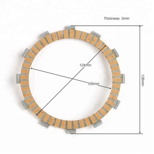 Plaque de friction d'embrayage de moteur de moto en fibre, épaisseur 3 mm, diamètre 105 mm, pour <span class=keywords><strong>YAMAHA</strong></span> MT-03 <span class=keywords><strong>660</strong></span> XT660 <span class=keywords><strong>XT</strong></span> <span class=keywords><strong>660</strong></span> Z <span class=keywords><strong>Tenere</strong></span> - Product Image 2
